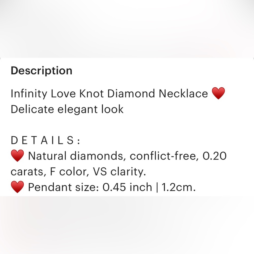 Infinity Love Knot Diamond Necklace View 3